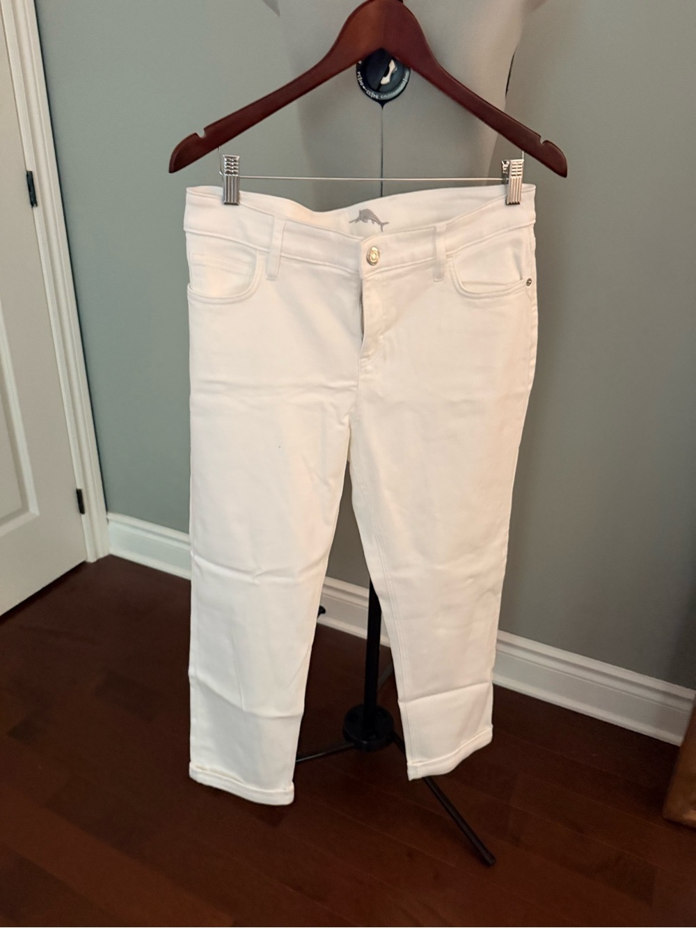 Tommy Bahama White Cropped Straight-Leg Jeans